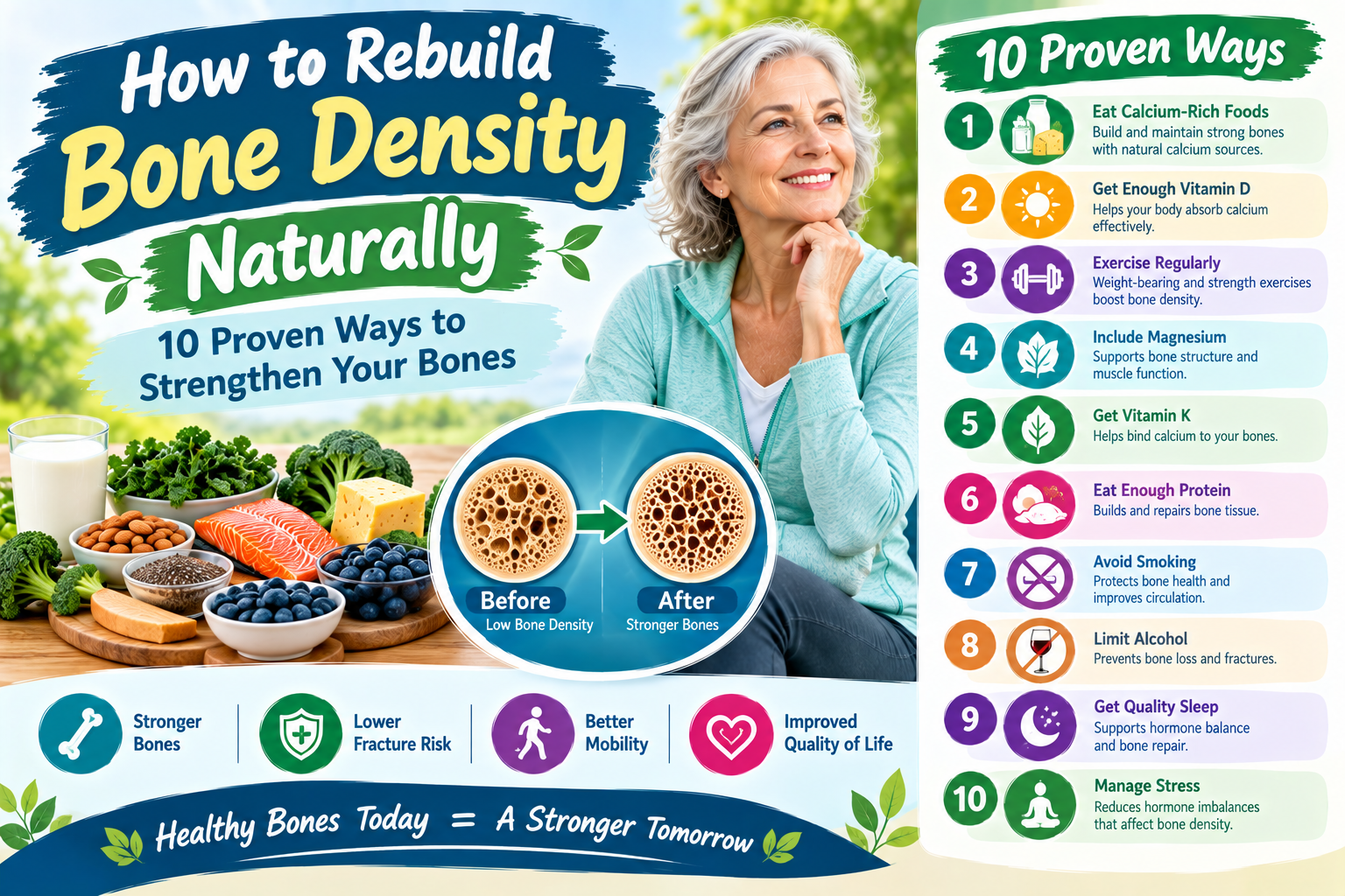 How to Rebuild Bone Density Naturally: 10 Proven Ways to Strengthen Your Bones