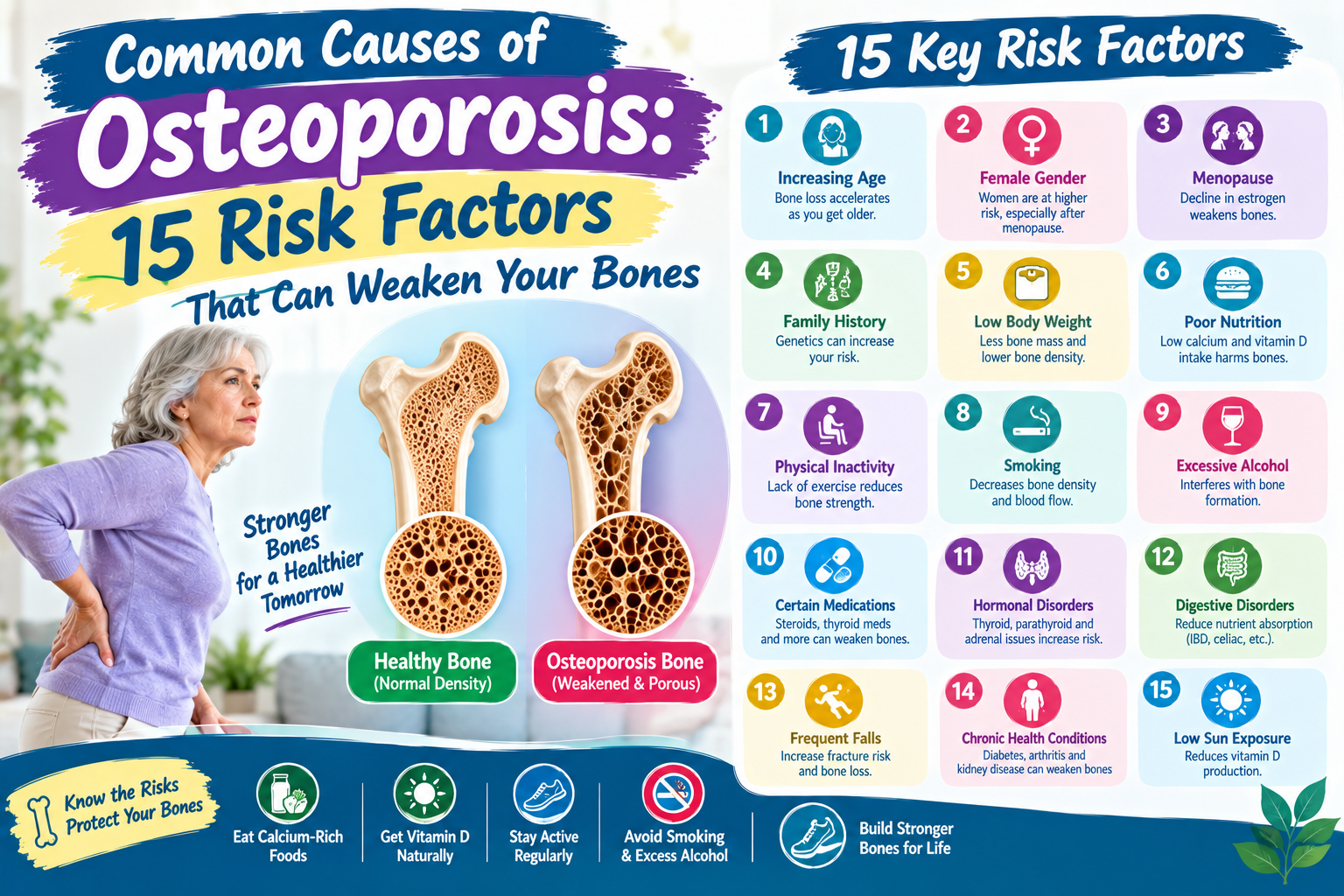 Common Causes of Osteoporosis: 15 Risk Factors That Can Weaken Your Bones