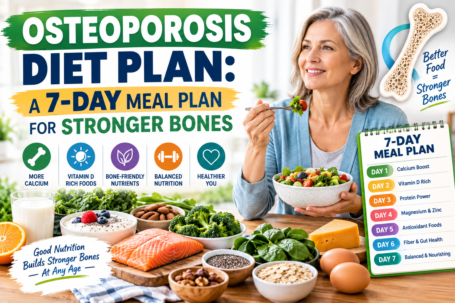 Osteoporosis Diet Plan: A 7-Day Meal Plan for Stronger Bones